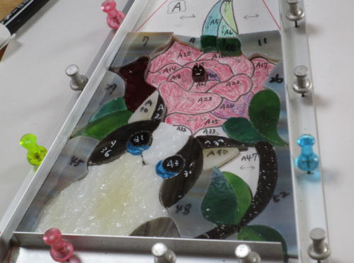 薔薇 ステンドグラス ランプ 生徒作品 千葉県勝浦