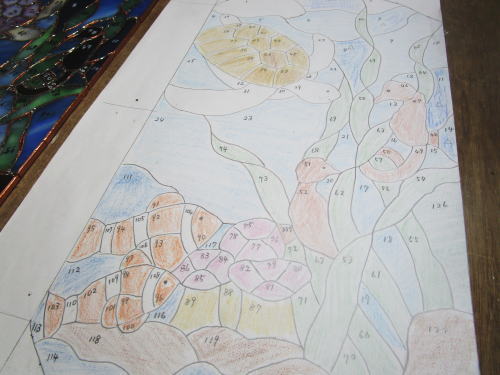 ステンドグラス デザイン 海中