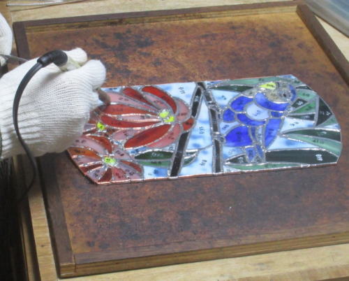 ステンドグラス インコ 半田付け 千葉県 勝浦