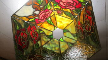 ●薔薇と猫の6面体ランプ3
