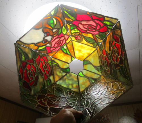 ステンドグラス 趣味 習い事 薔薇と猫のランプ 千葉県 勝浦