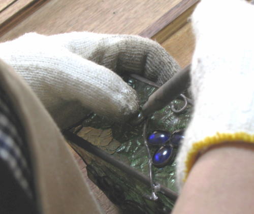 ステンドグラス ぶどう 鉛筆立て 小物作り