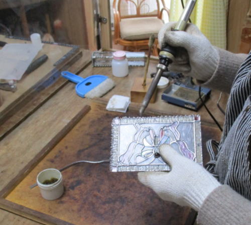 ステンドグラスで作る小箱 生徒作品 千葉県 勝浦