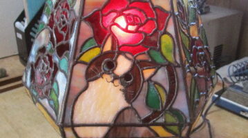 ●薔薇と猫の6面体ランプ4