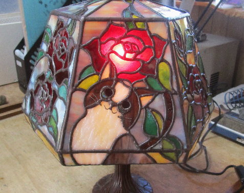 ●薔薇と猫の6面体ランプ4