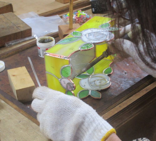 千葉県勝浦 習い事 生徒作品 薔薇のティッシュボックス